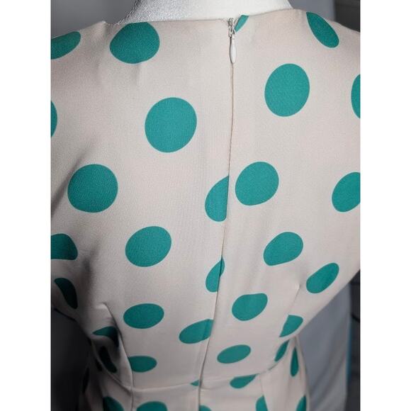 SERPIL Bodycon green Polka dot dress size 38 US small twee Y2KVintage girlboss - Picture 5 of 6